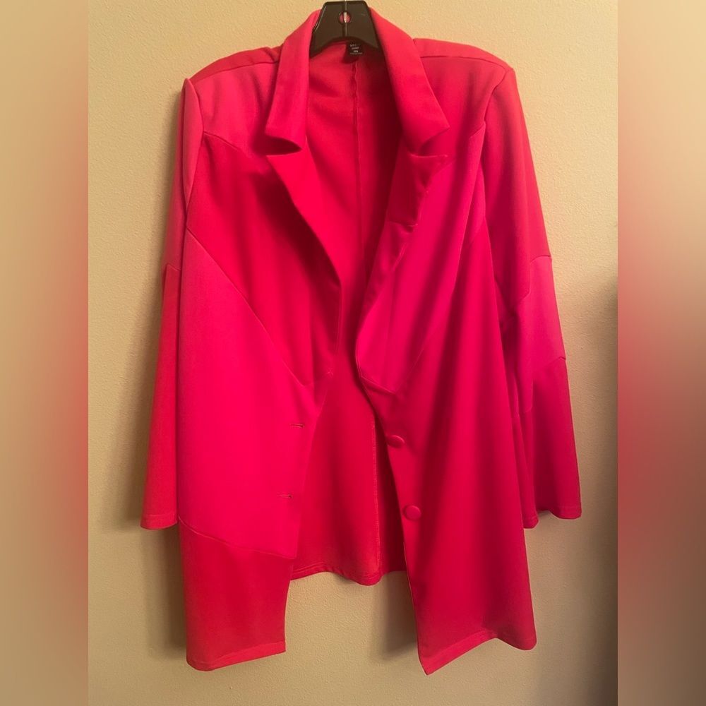 SHEIN pink and red patched Blazer size 2XL